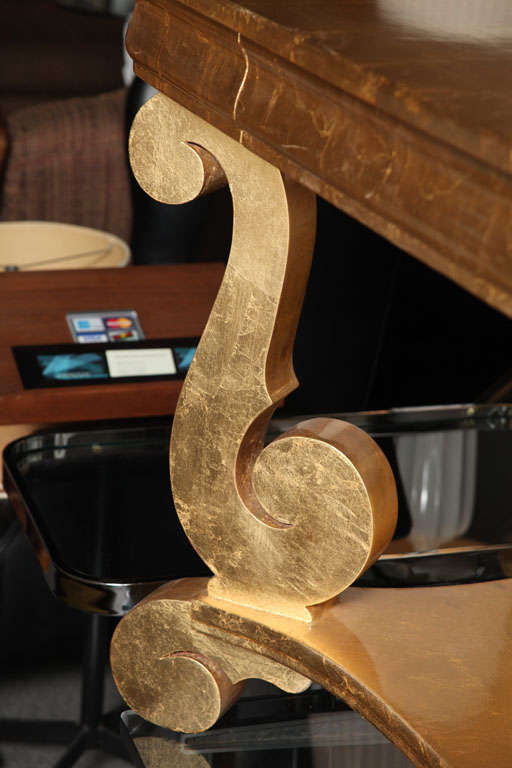 Mid-20th Century Lavish Gold Leafed Decorator Table For Sale