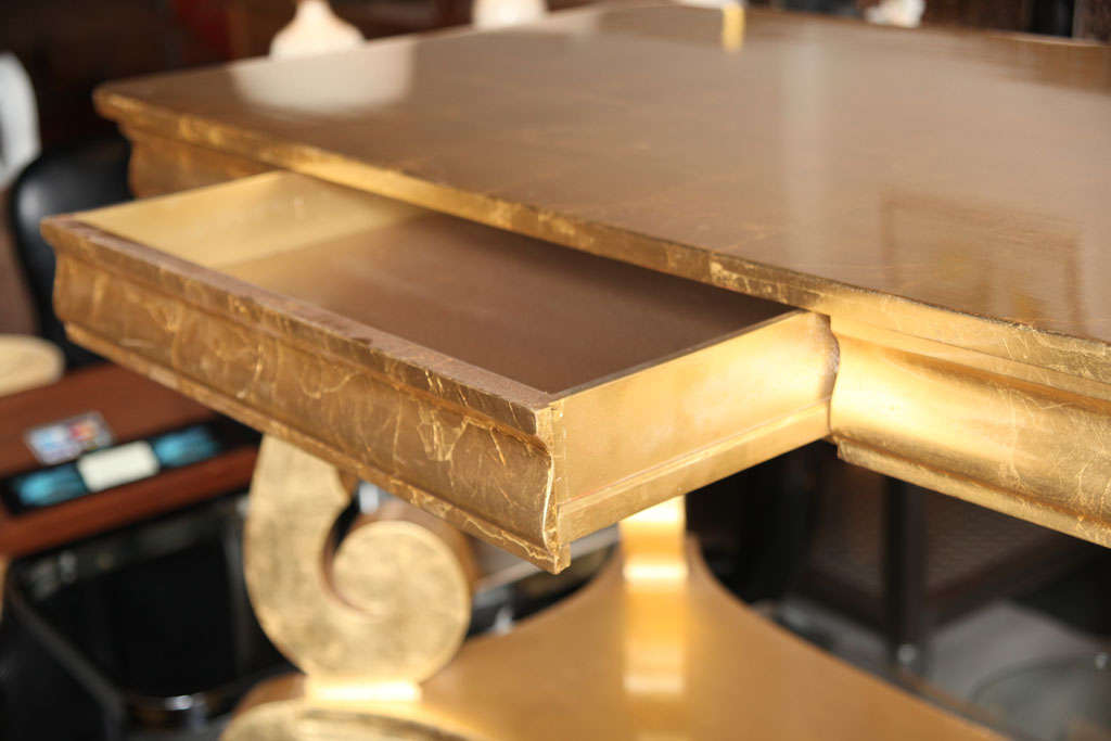 Lavish Gold Leafed Decorator Table For Sale 1