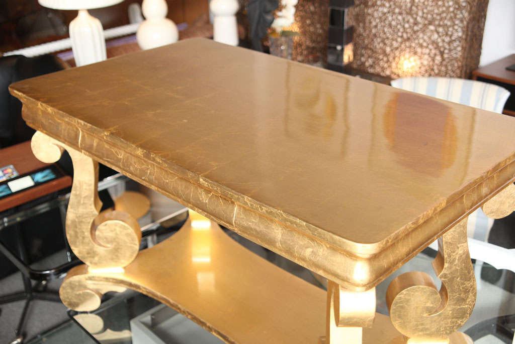 Lavish Gold Leafed Decorator Table For Sale 6