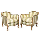 Pair of Charming Louis XV Boudoir  Club Chairs