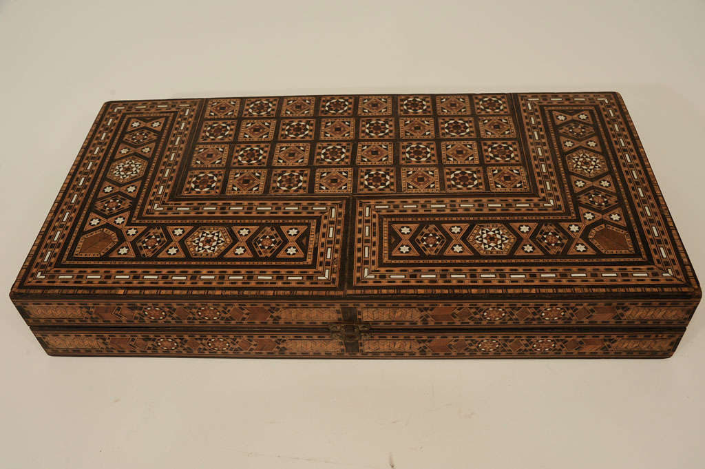 Inlaid Parquetry Backgammon Game Box