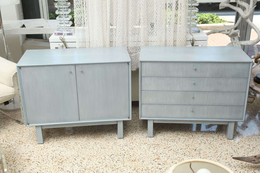 Pair of Grey Walnut Bachelor Chests