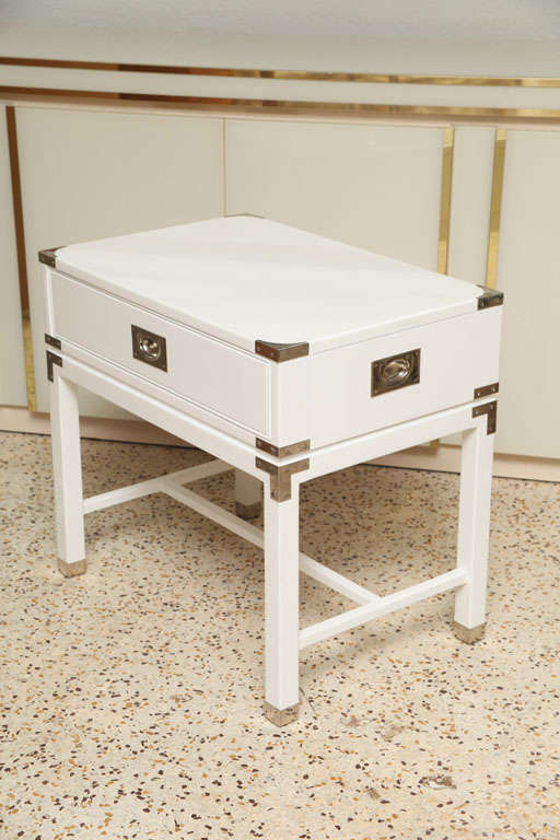 Late 20th Century Campaign-Style End Tables/Night Stands