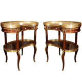 19th c. Transitional Louis XVI mahogany end tables