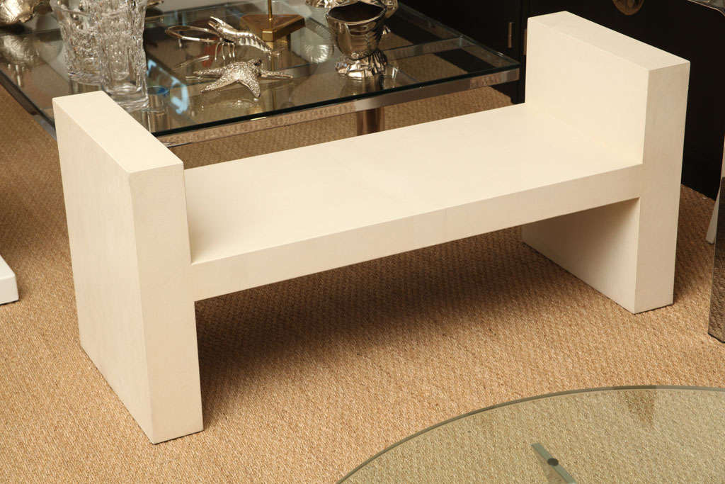 Glamorous Signed Karl Springer Faux Snake Skin Bench