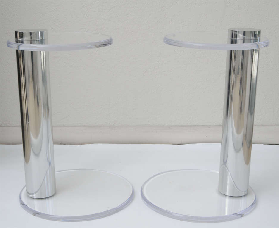 Lucite and Polished Aluminum Side Table 1