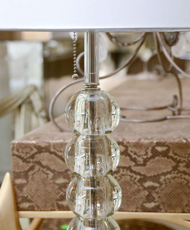 Lucite Ball Lamp on Lucite Base For Sale 1