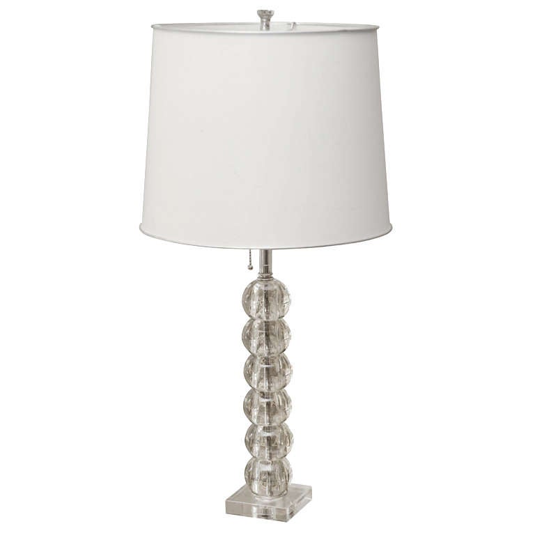 Lucite Ball Lamp on Lucite Base For Sale