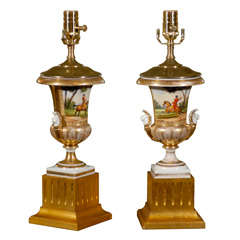 Pair Of Old Paris Vases Made Into Lamps