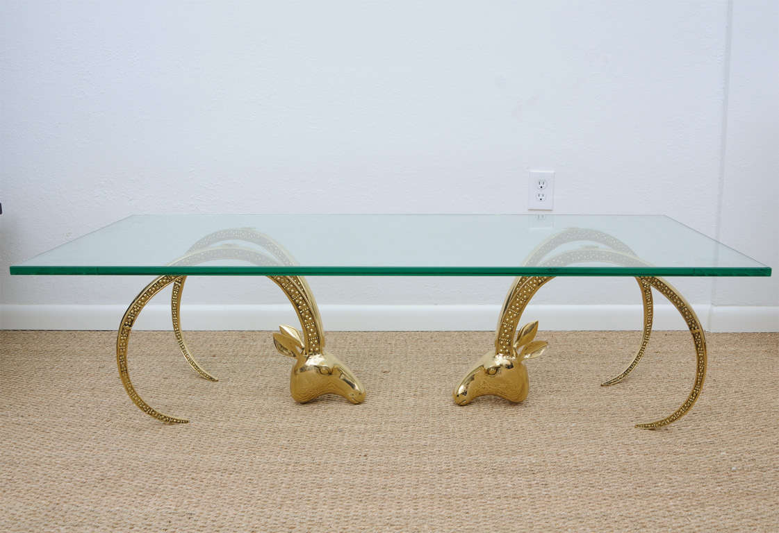 Brass Double Impala Cocktail Table