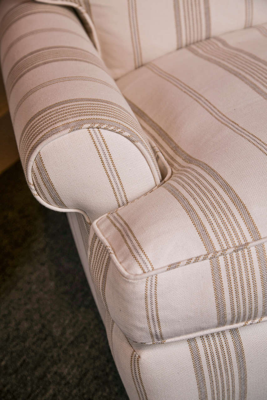 striped chair with ottoman