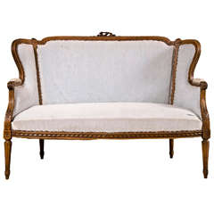 Late 19th Century Carved French High Back Sofa
