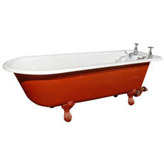 Antique 19th Century English Re-enameled Bath Tub