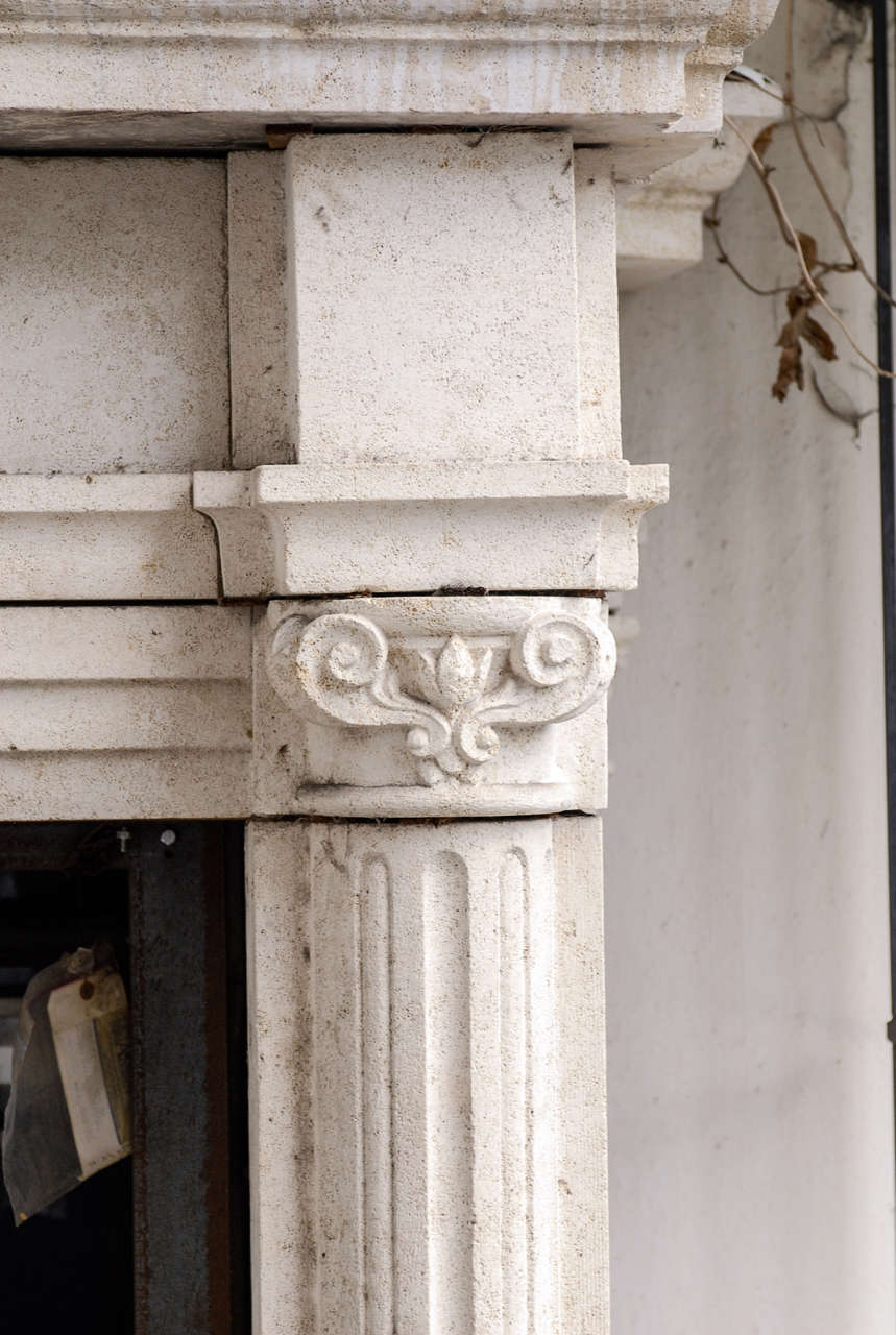 Mid-20th Century Massive Carved French Limestone Mantel For Sale 6
