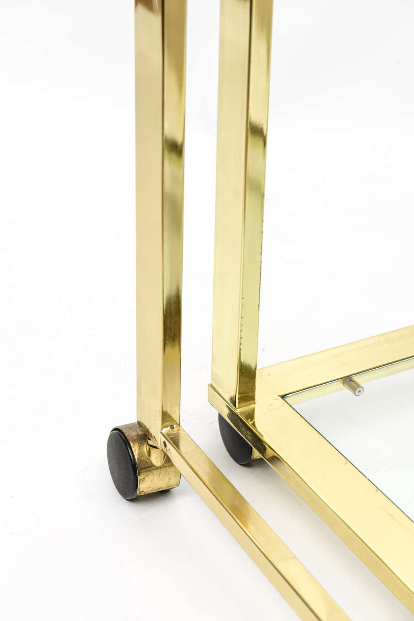 Three Tier Brass & Glass Bar Cart 2