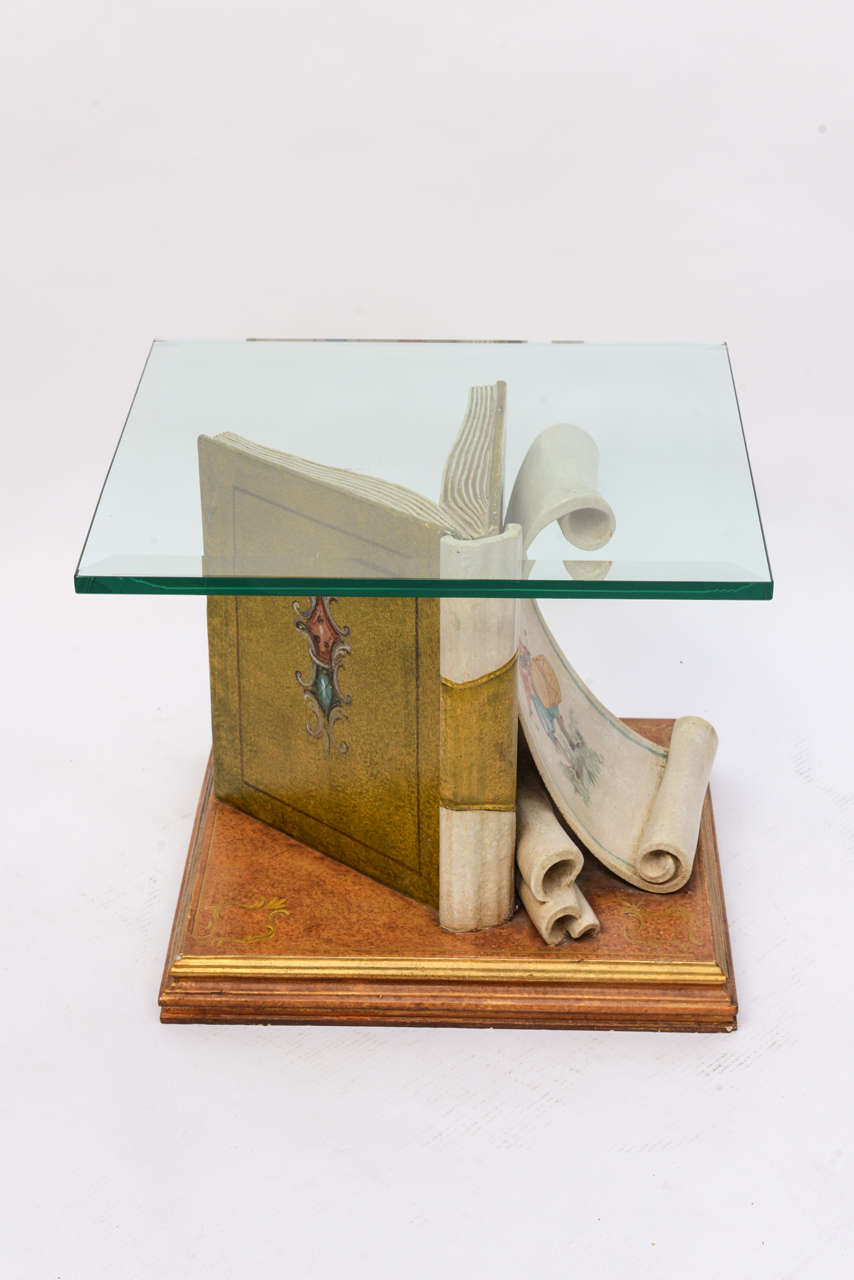 Hand-Carved and Painted Italian Book Side Table 3