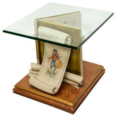 Hand-Carved and Painted Italian Book Side Table