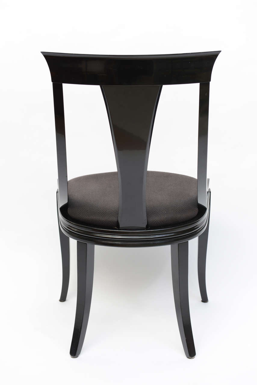 Late 20th Century Set of Six Black Lacquer Side Chairs by Pietro Constantini