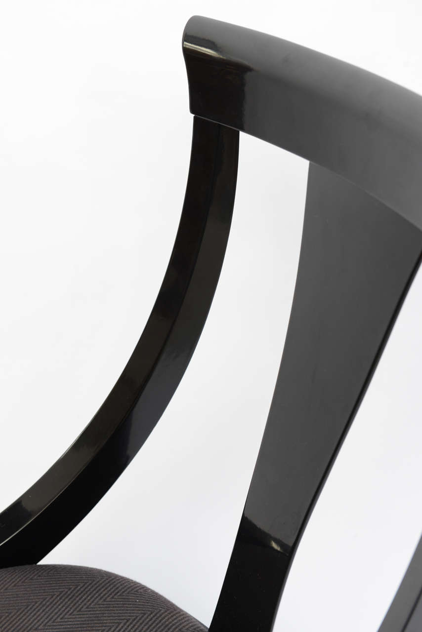 Set of Six Black Lacquer Side Chairs by Pietro Constantini 1