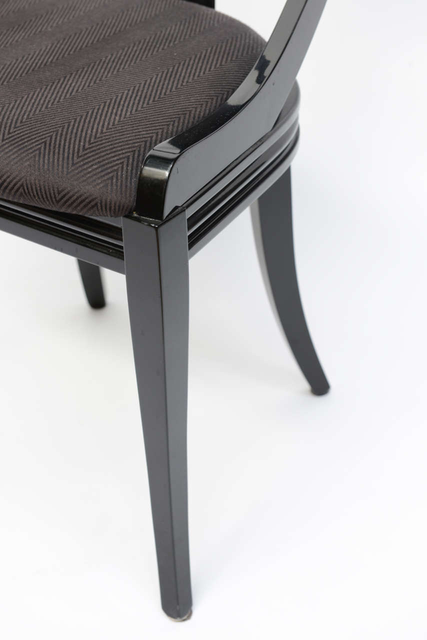Set of Six Black Lacquer Side Chairs by Pietro Constantini 2