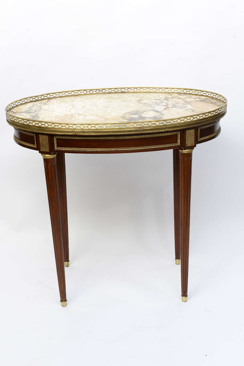 French Antique Oval Bouillotte Table