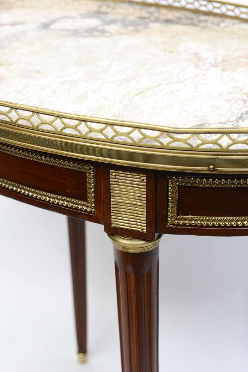 Marble Antique Oval Bouillotte Table