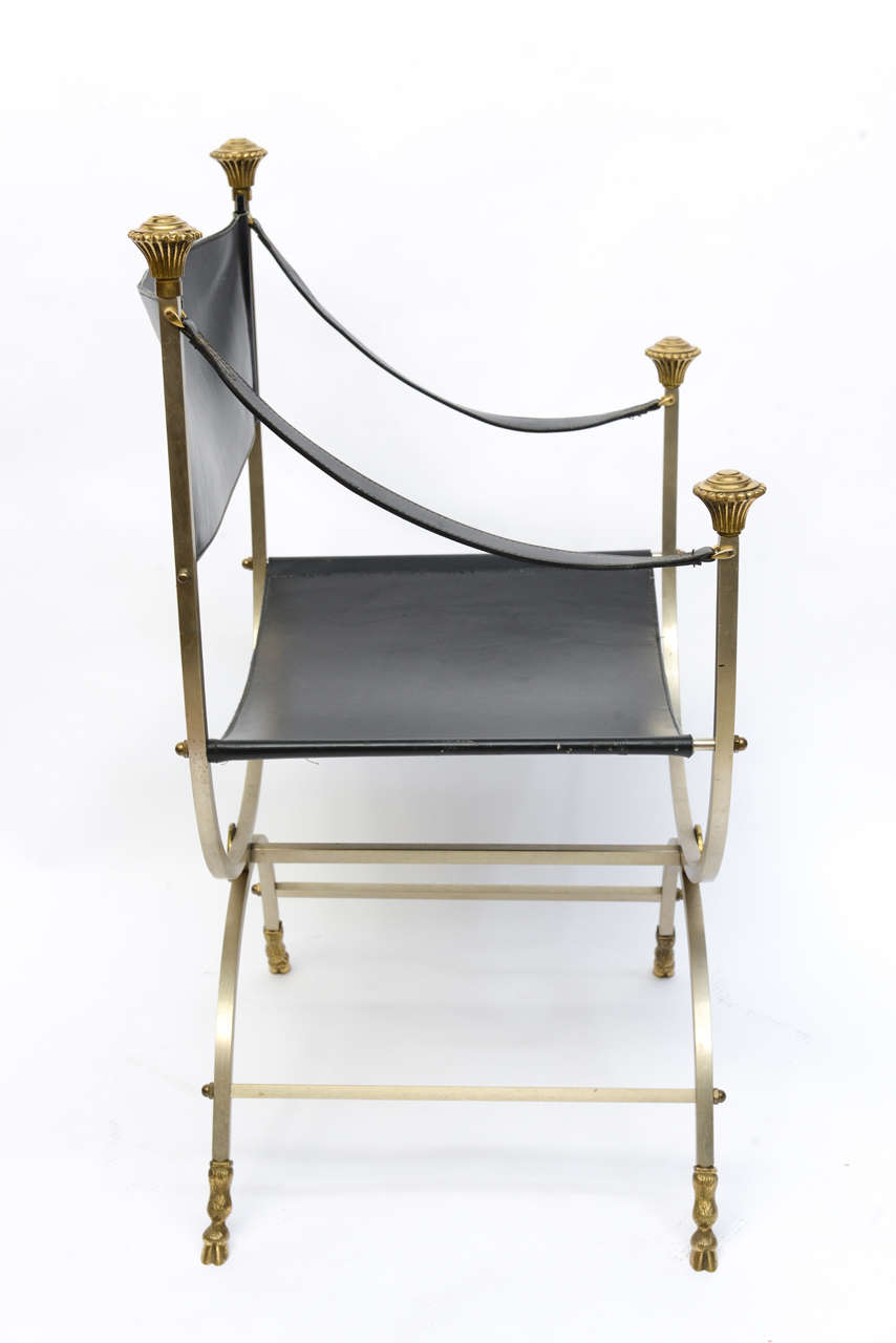 Pair of Neo Classical Style Savonarola Chairs 1