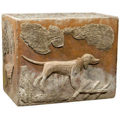 Large Trough Planter with Dog and Fox