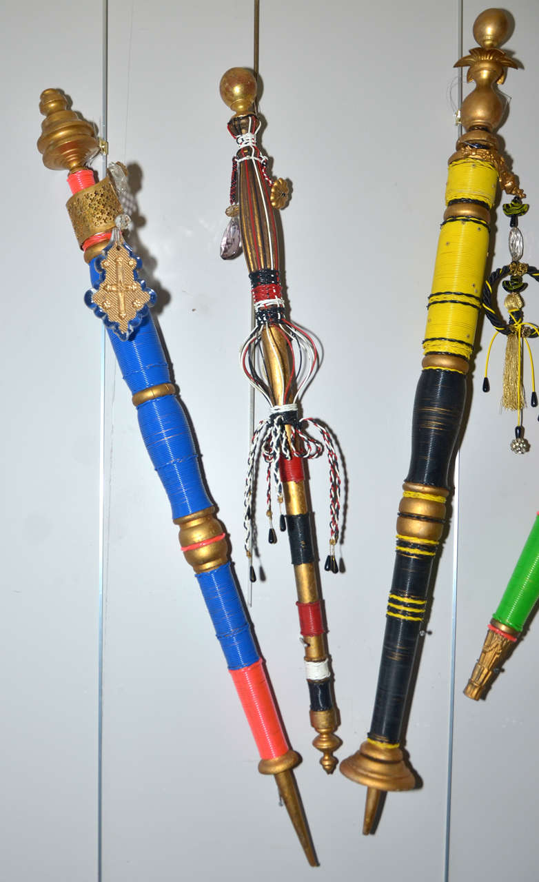Wood Four 1995 Walking Sticks by Claude Cehas for Christian Lacroix For Sale