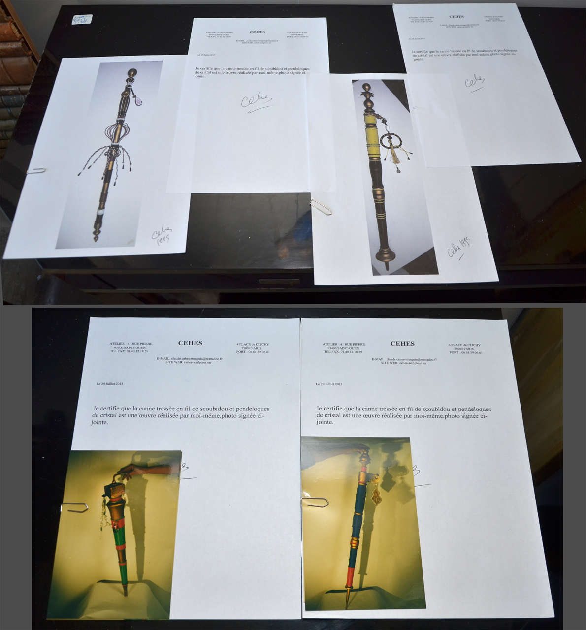 Four 1995 Walking Sticks by Claude Cehas for Christian Lacroix For Sale 4
