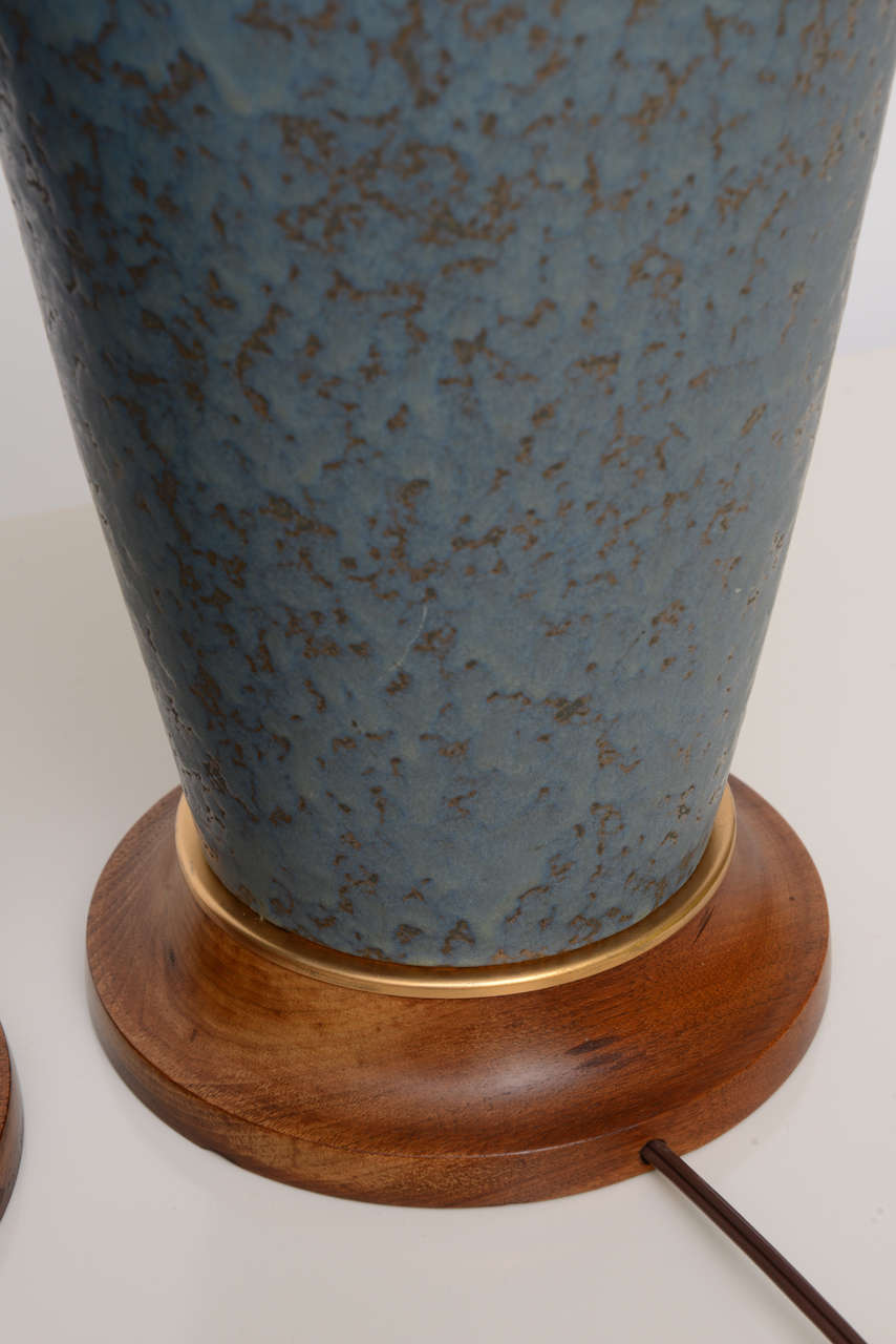 Fine Tall Mottled Drip Glaze Teardrop Pottery Table Lamps 1