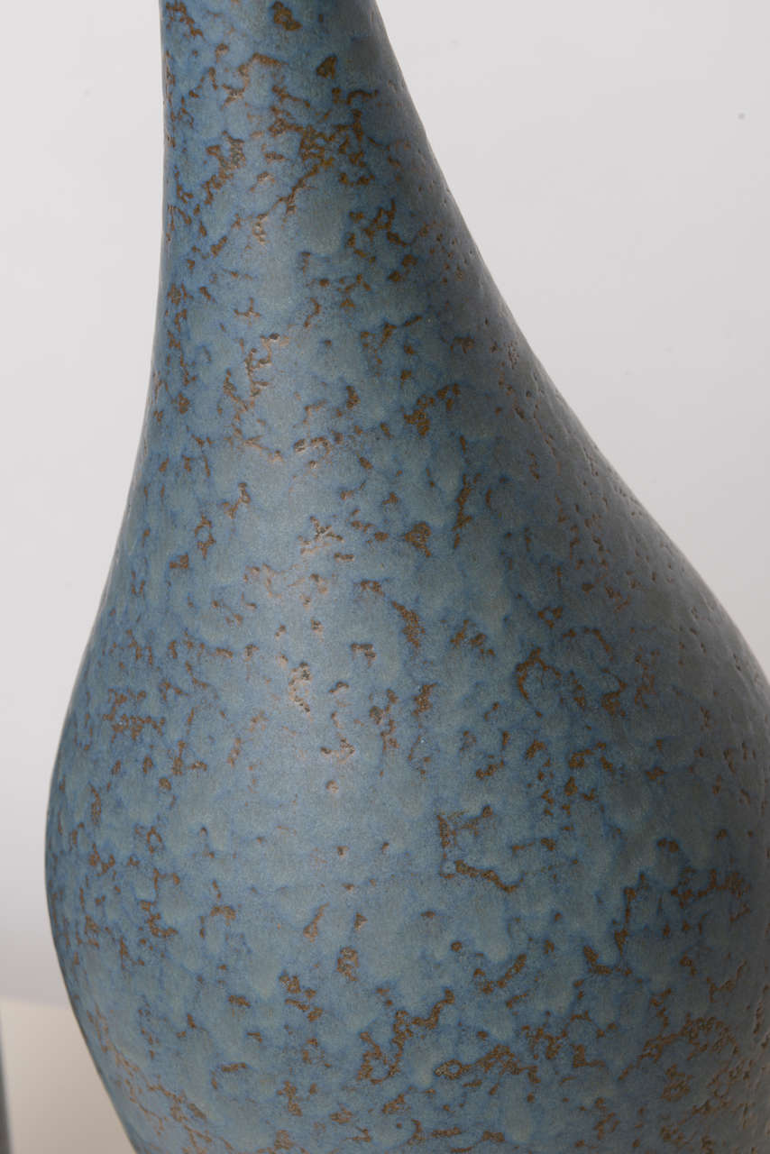 Fine Tall Mottled Drip Glaze Teardrop Pottery Table Lamps 2