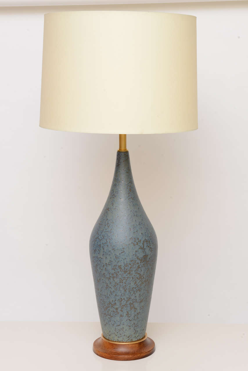 Fine Tall Mottled Drip Glaze Teardrop Pottery Table Lamps 3