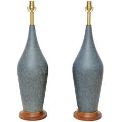 Retro Fine Tall Mottled Drip Glaze Teardrop Pottery Table Lamps