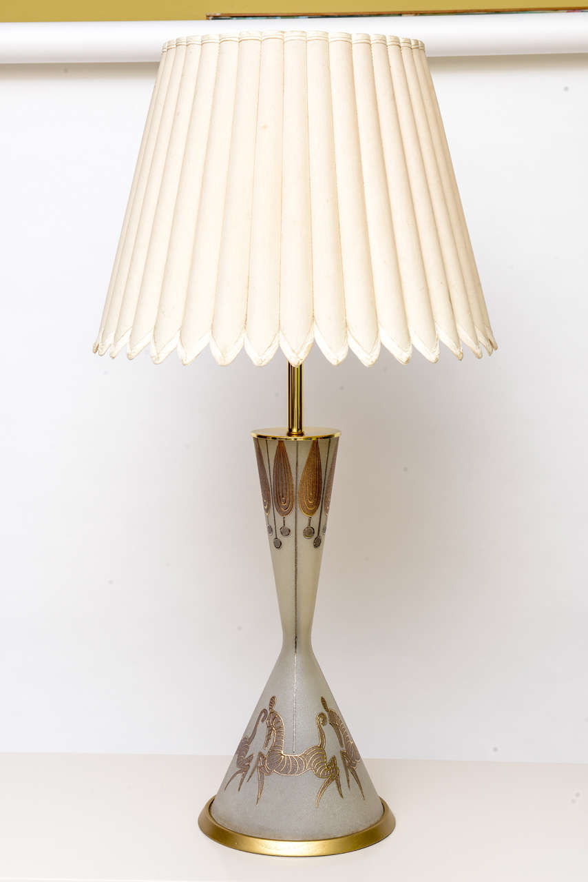 Tall Waylande Gregory Style Zebra Carousel Motif Table Lamp 1
