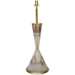 Tall Waylande Gregory Style Zebra Carousel Motif Table Lamp