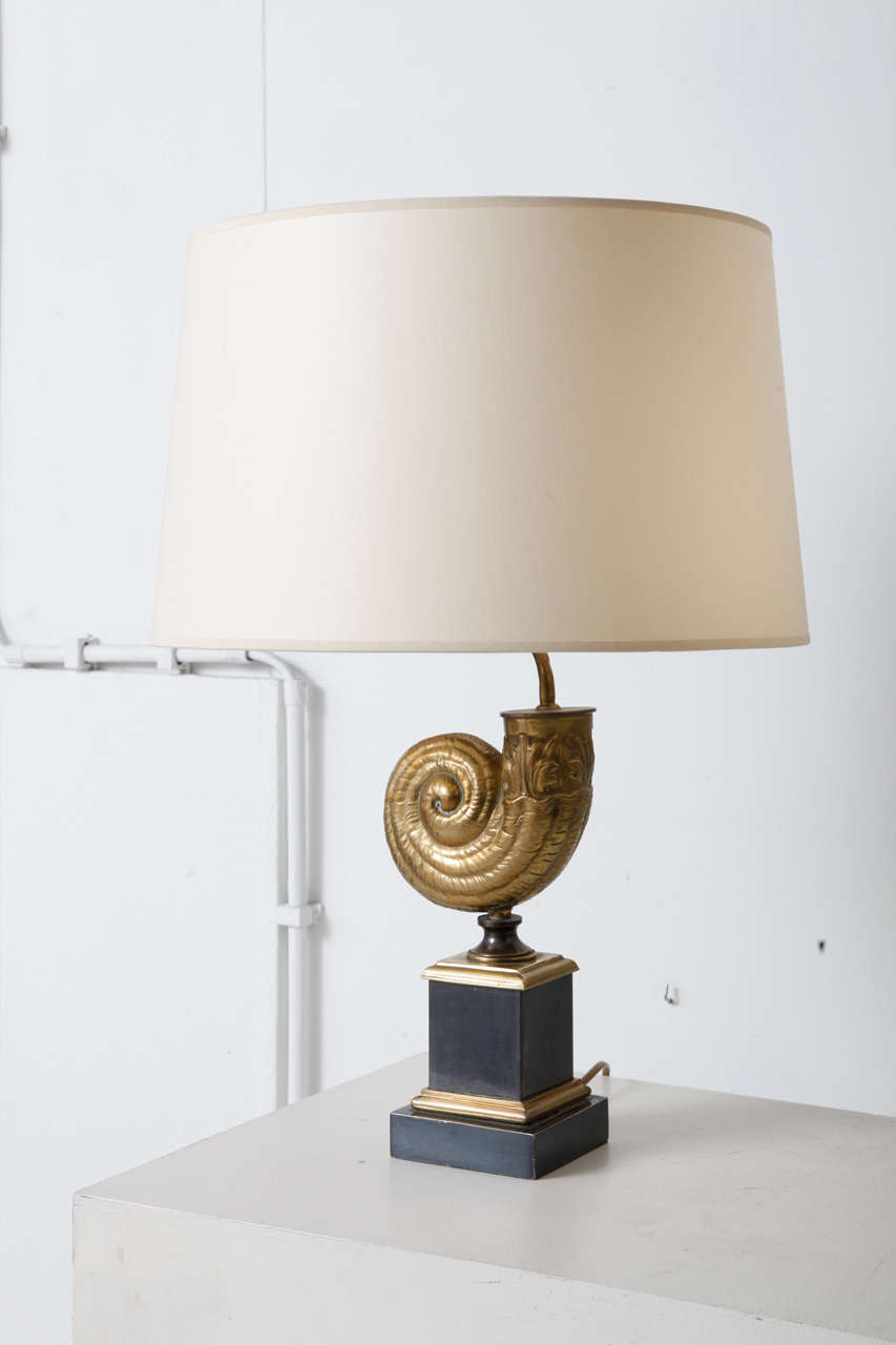 French Pair of Ammonite Table Lamps For Sale