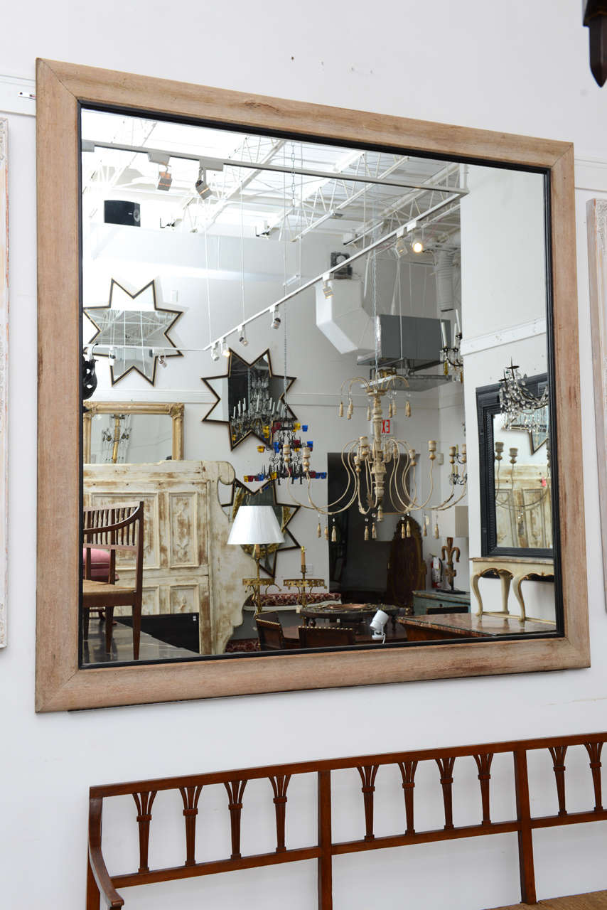 Large 1940's French Oak Mirror