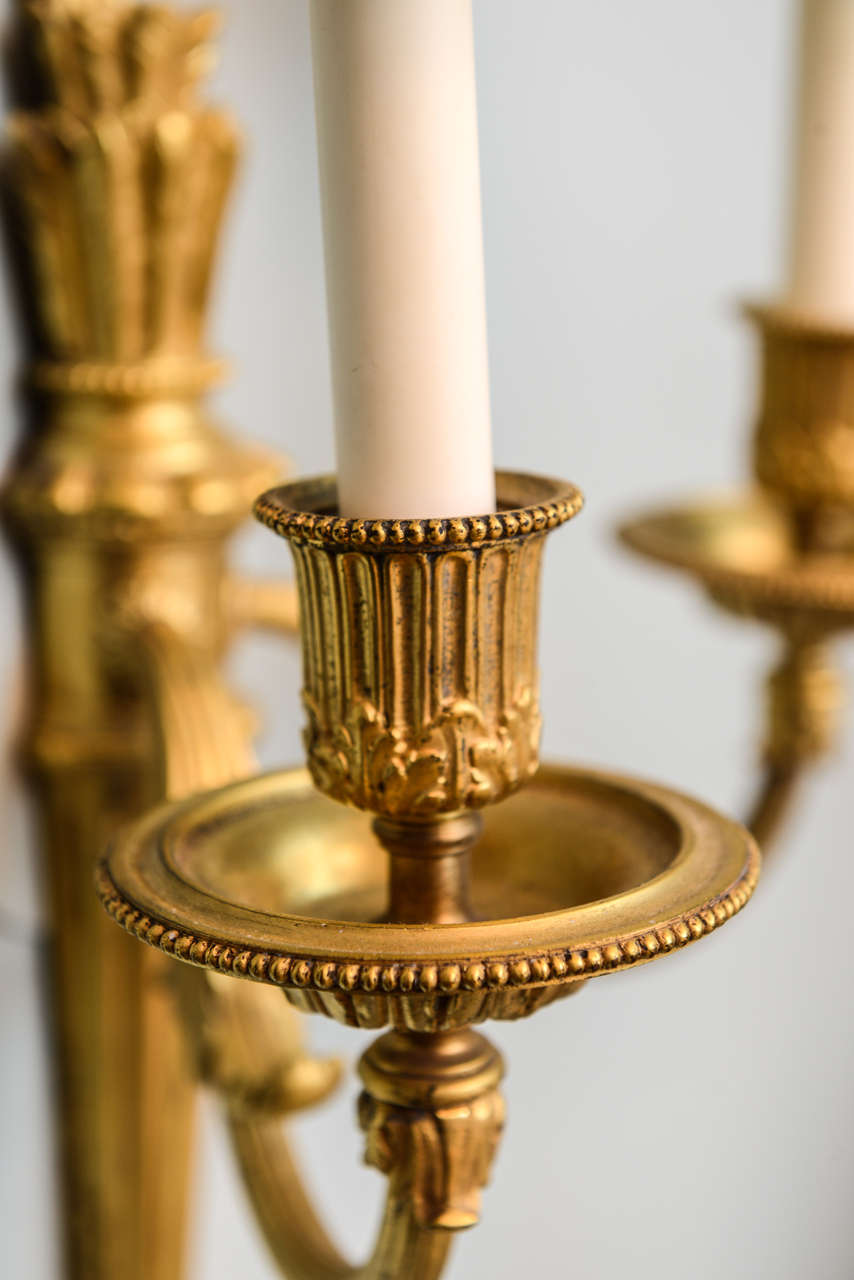 Exquisite Set of Four Gilt Bronze Sconces by E.F. Caldwell For Sale 1