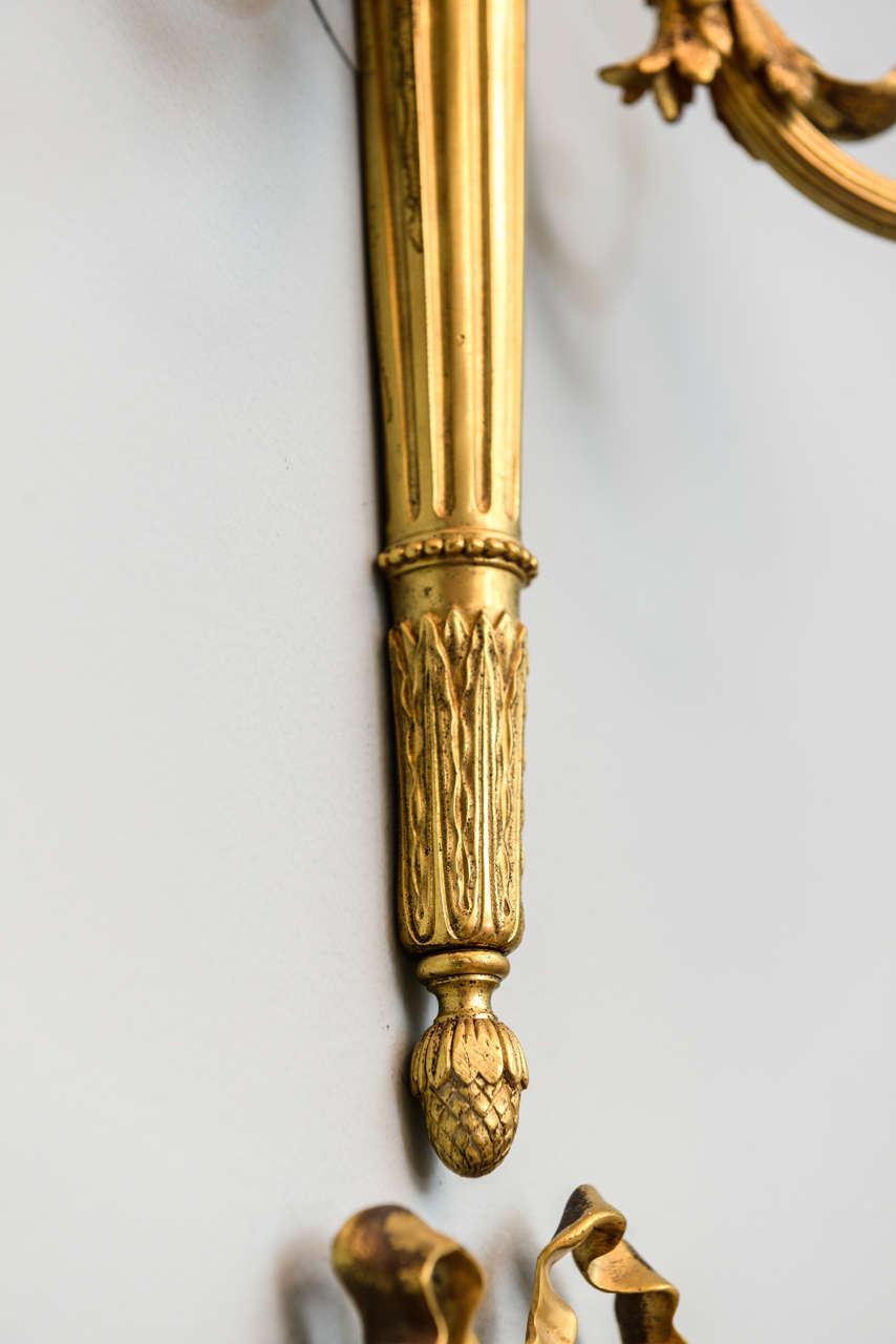 Exquisite Set of Four Gilt Bronze Sconces by E.F. Caldwell For Sale 3