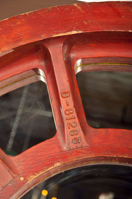 Large Red Turn of the Century Cog Mirror 2