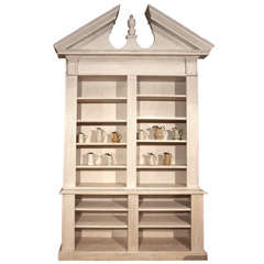 Large Architectural Pediment Open Face Bookcase