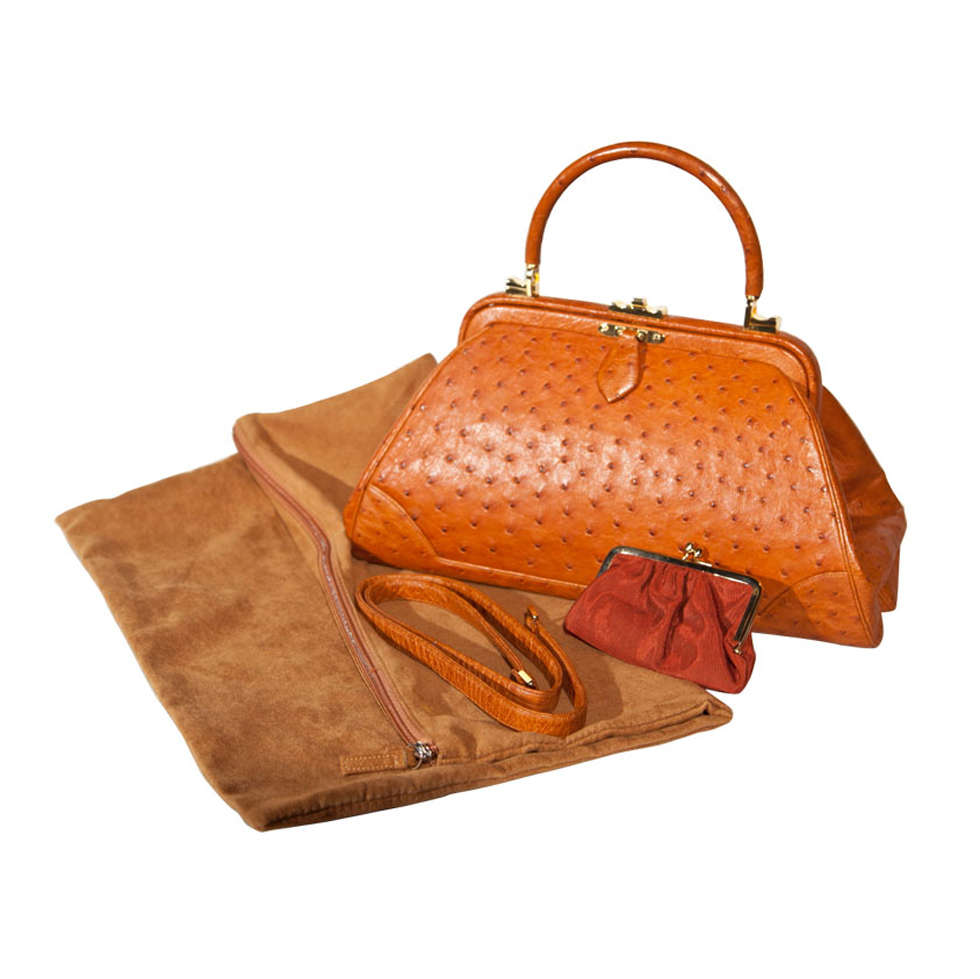 Judith Leiber Signature Ostrich Satchel