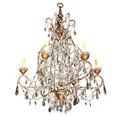 Six Arm Crystal Beaded Chandelier