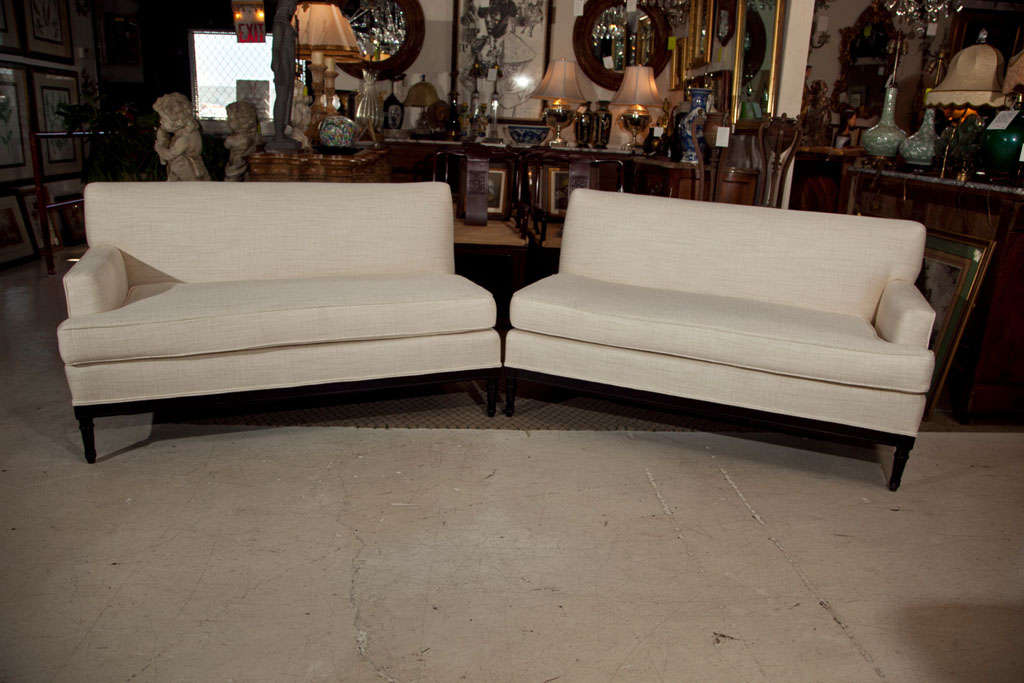 Pair Complimentary Single Arm Settees