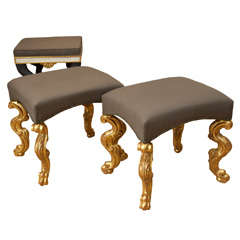 Pair of gilded stools