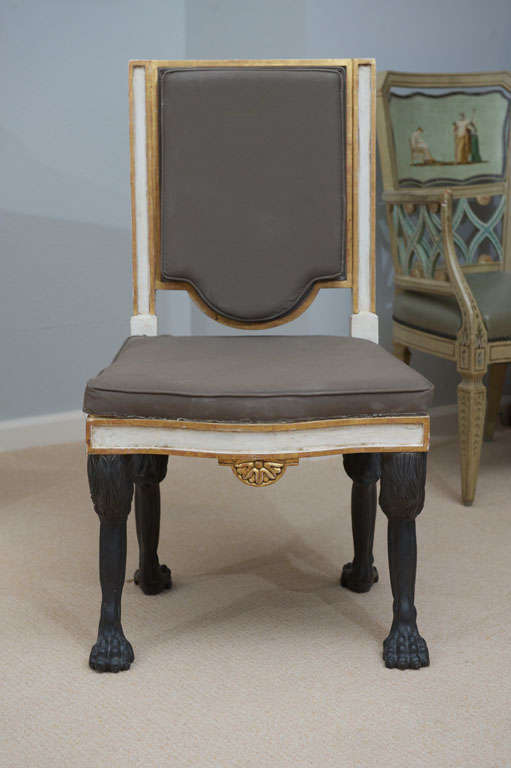 An unusal set of side chairs