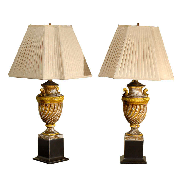 Wooden Urn Lamps For Sale at 1stDibs