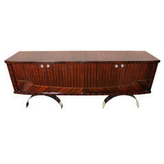 French Art Deco/ Art Moderne Exotic Macassar Ebony Buffet