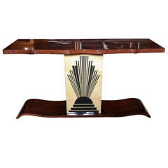 French Art Deco Console Table, Rosewood